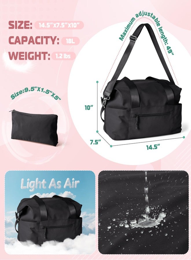 Smasrob Small Gym Bag with Yoga Mat Holder, Wet Pocket and a Separate Pouch, Small Gym Duffle Bag for Women with Detachable Crossbody Shoulder Strap, Black - Image 5